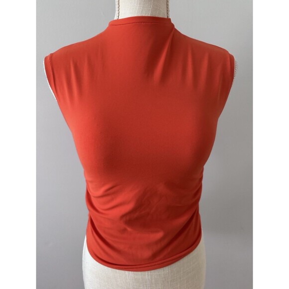 Athleta‎ Transcend Ruched Tank Top Orange Sleeveless Athletic Women's XS - Picture 1 of 7
